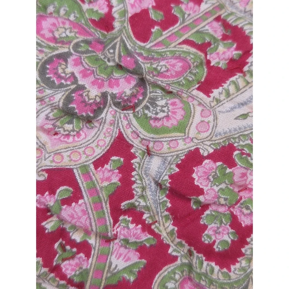 2 Pottery Barn Georgia Quilted Paisley Pillow Shams‎ Pink Red Standard